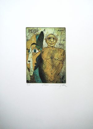 Udo Nolte, Picasso, Farbradierung 9/72, signiert