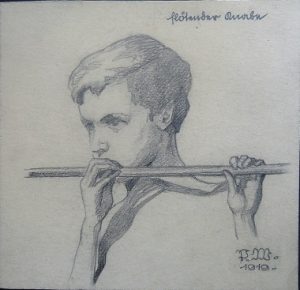 Josef Oskar Wladar, Flötender Knabe, 1919