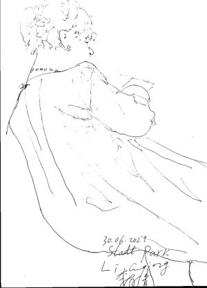 Li Cunqing, Nr. 7 – Zeichnung auf Papier, signiert, datiert