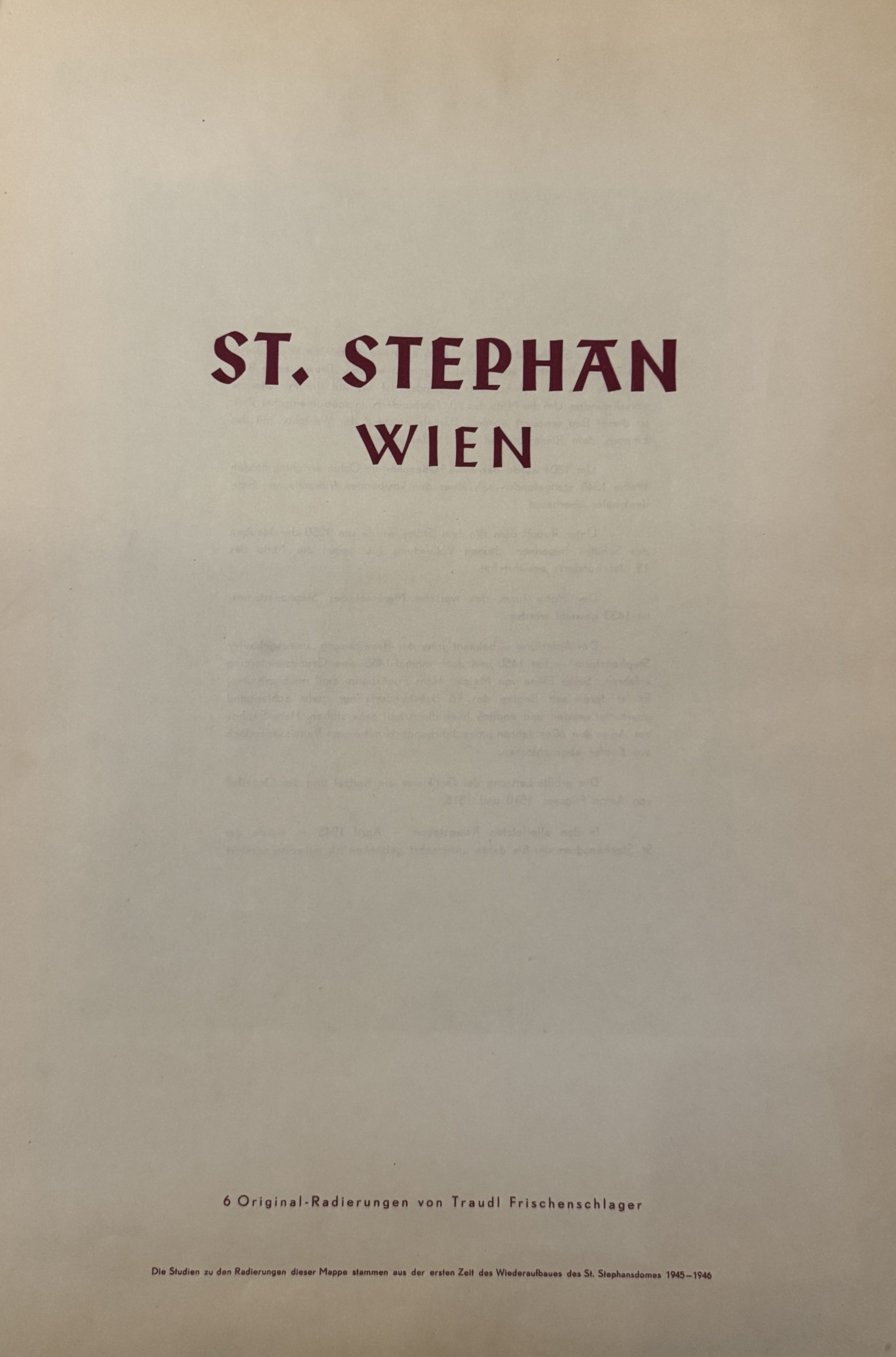 Traudl Frischenschlager – St. Stephan Wien